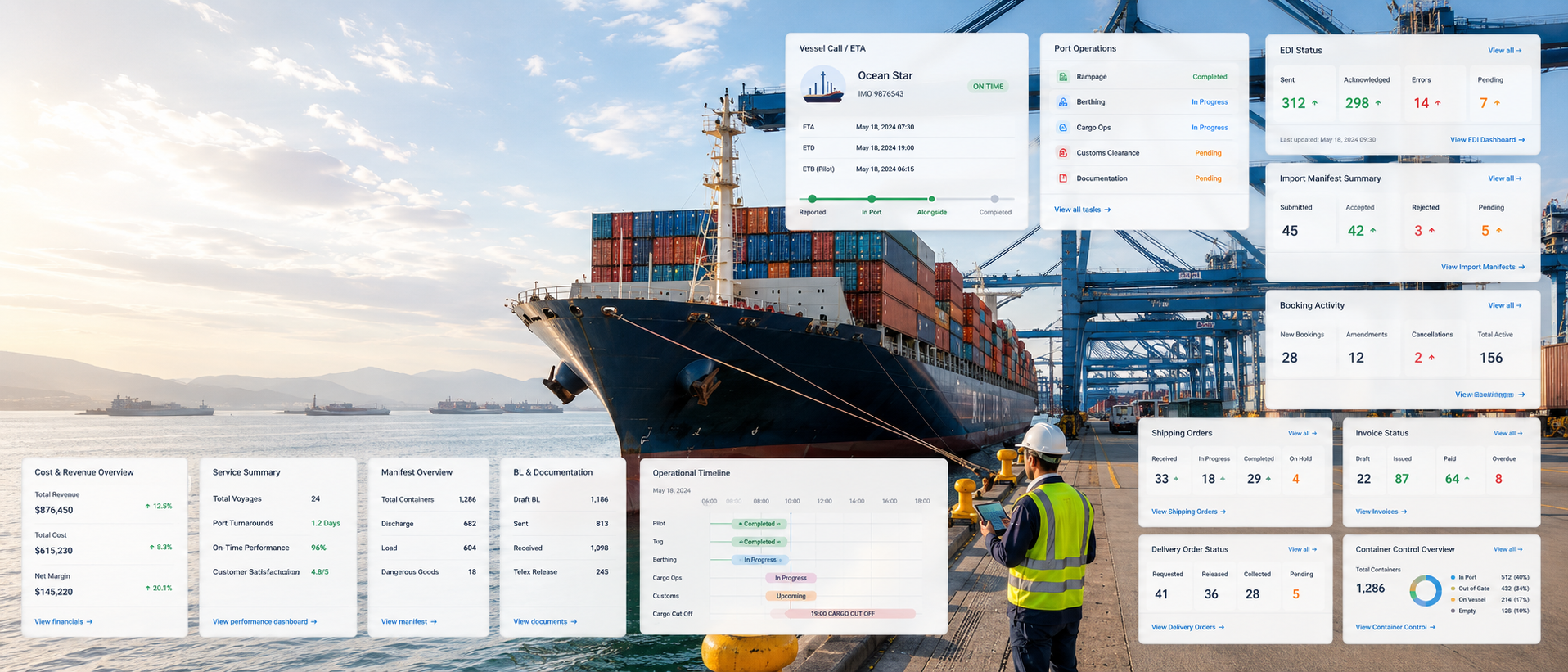 Shipping Line Agency System preview for Shipping operations