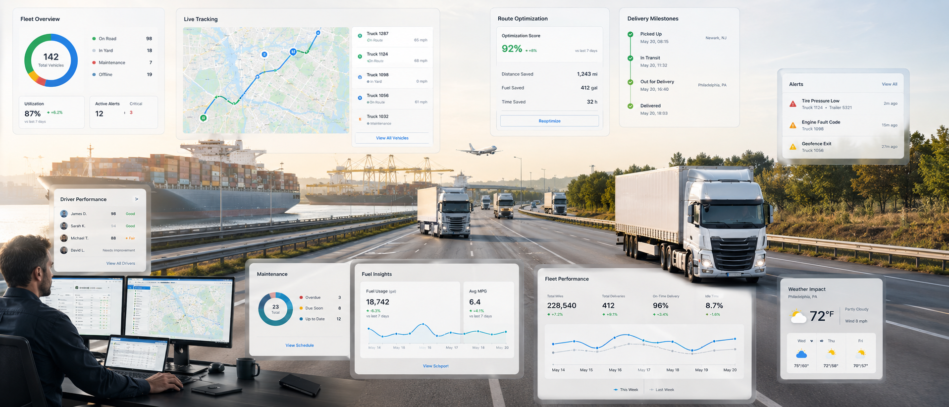 Trucking & Fleet Management System preview for Logistics operations